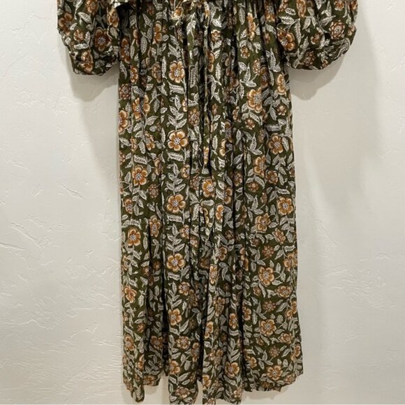NWT GardenBelle Women's One Size Marlowe Organic Cotton Hand Block Printed Dress - Picture 10 of 16